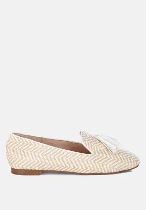 Raffia Tassels Detail Loafers By RUW