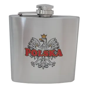 Red Polska on Eagle Stainless Steel Flask 6oz