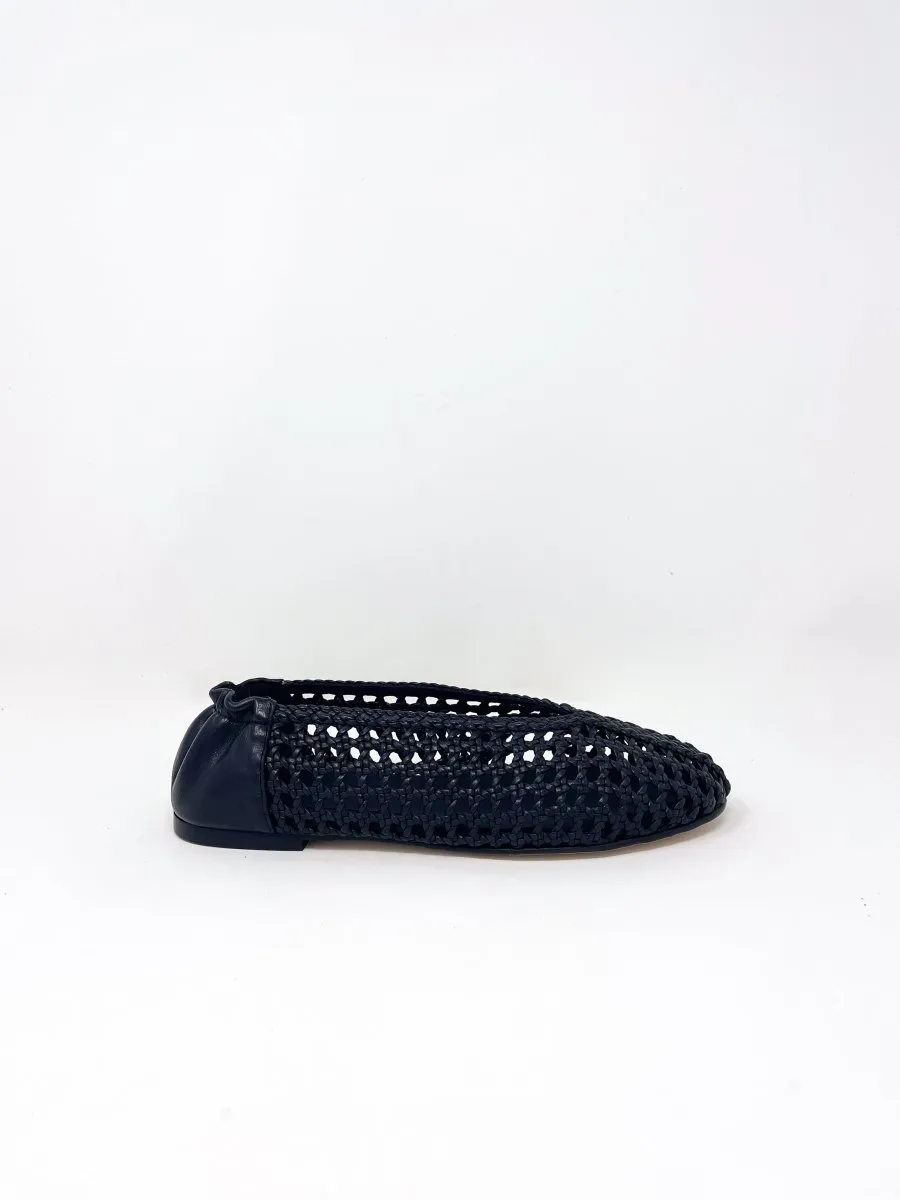 Riley in Black Woven Calf