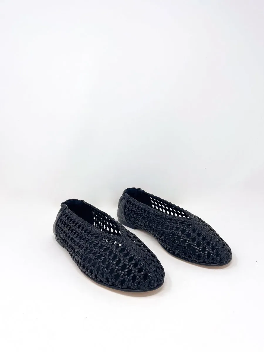 Riley in Black Woven Calf