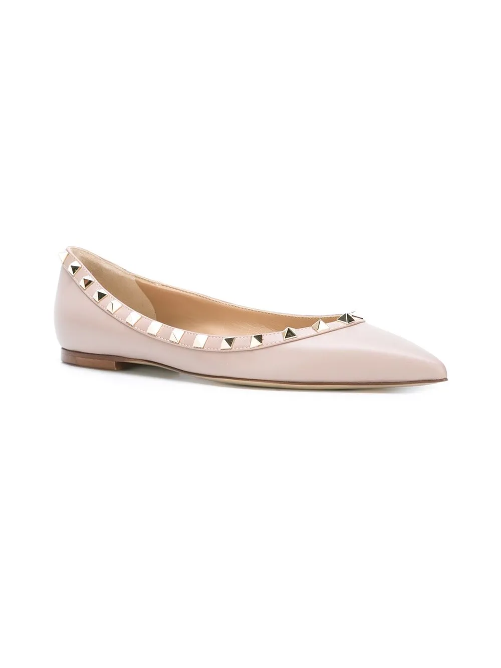 Rockstud leather ballets