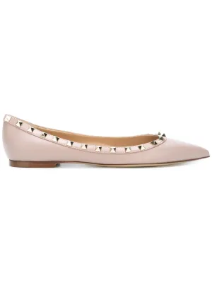 Rockstud leather ballets