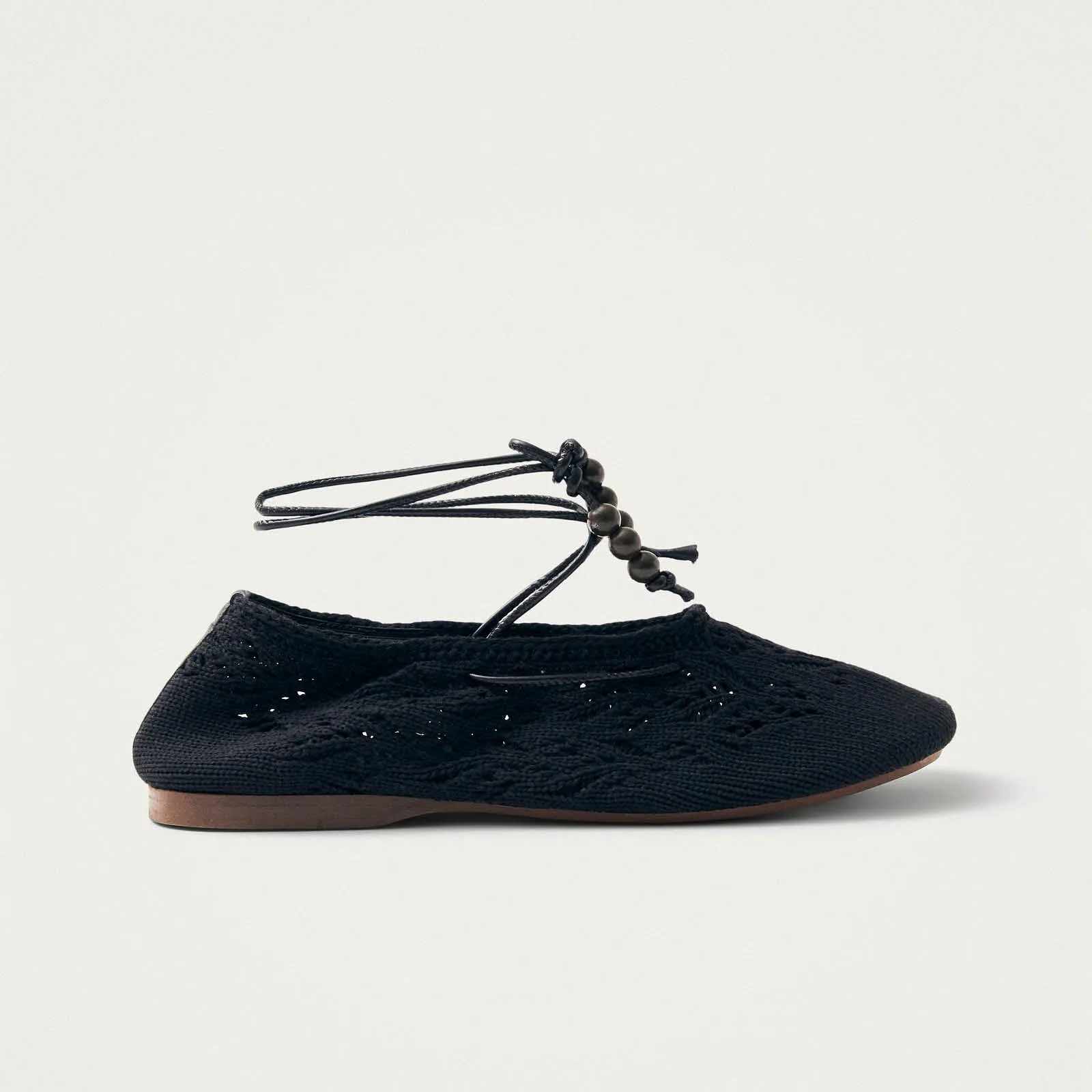 Rosemary Crochet Black Ballet Flats