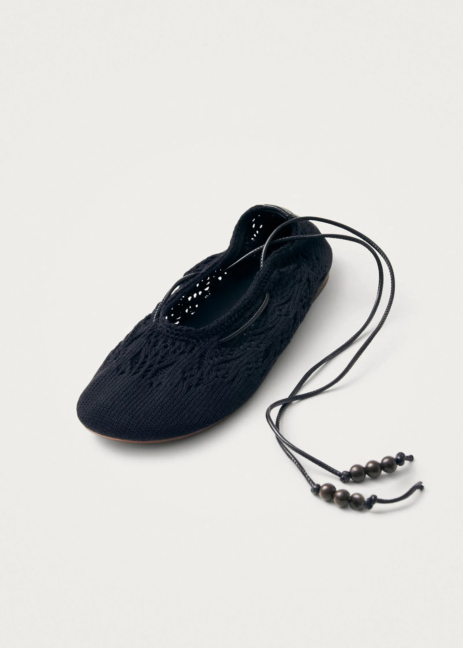 Rosemary Crochet Black Ballet Flats