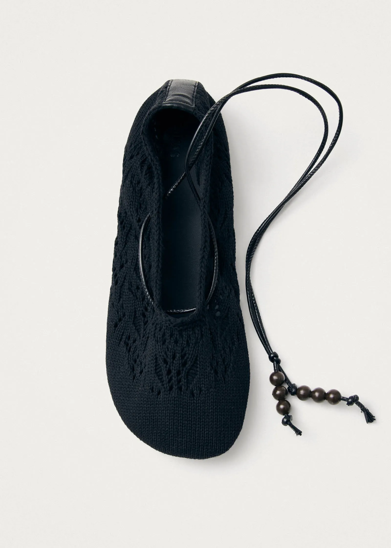 Rosemary Crochet Black Ballet Flats