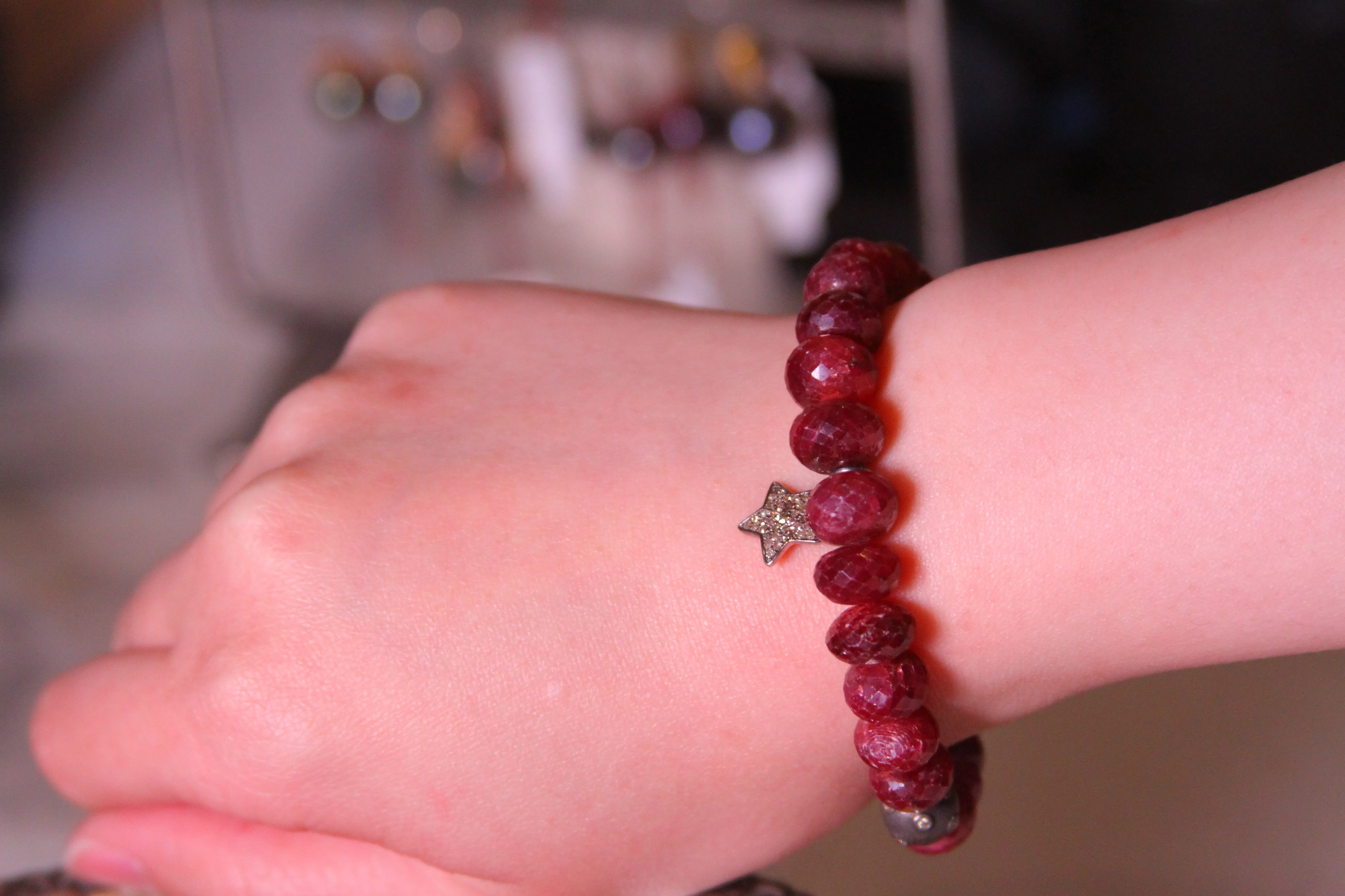 Ruby Beaded Bracelet