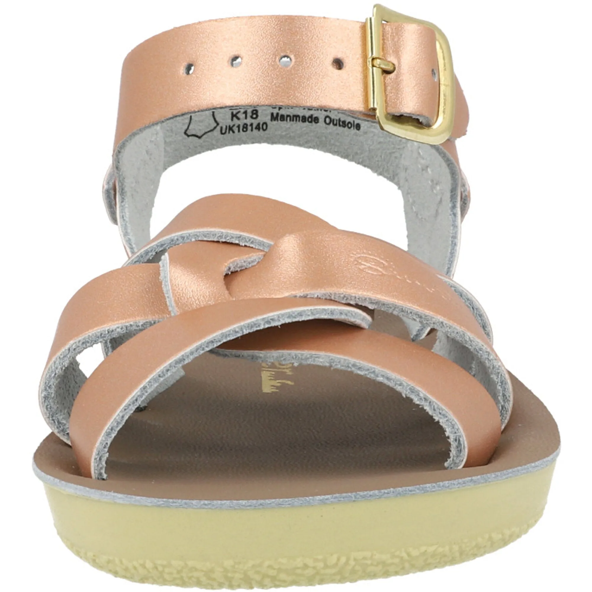 Salt-Water Sun-San Swimmer Rose Gold Kids Sandals