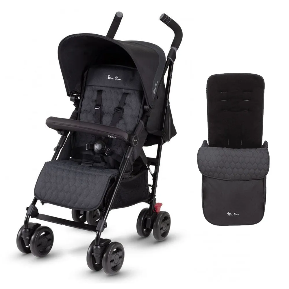 Silver Cross Pop Pushchair With Footmuff - Black