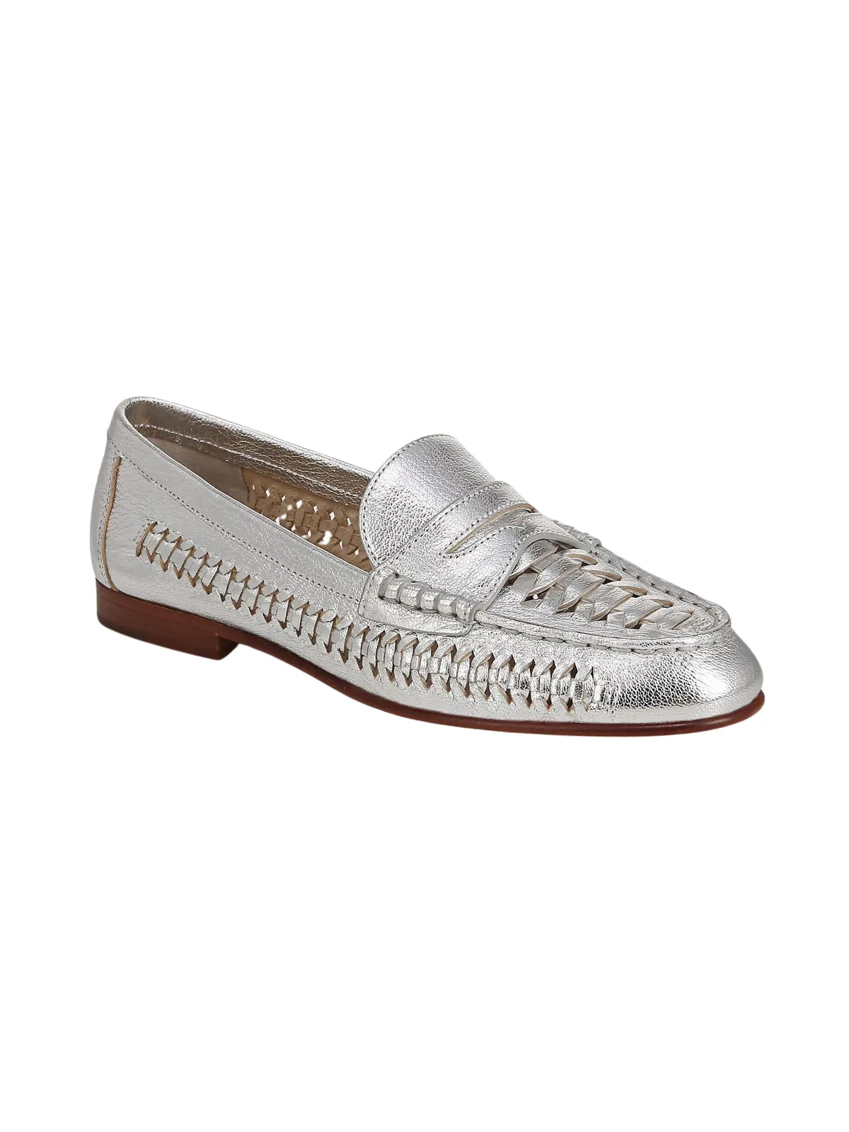 Silver Penny Woven Loafer