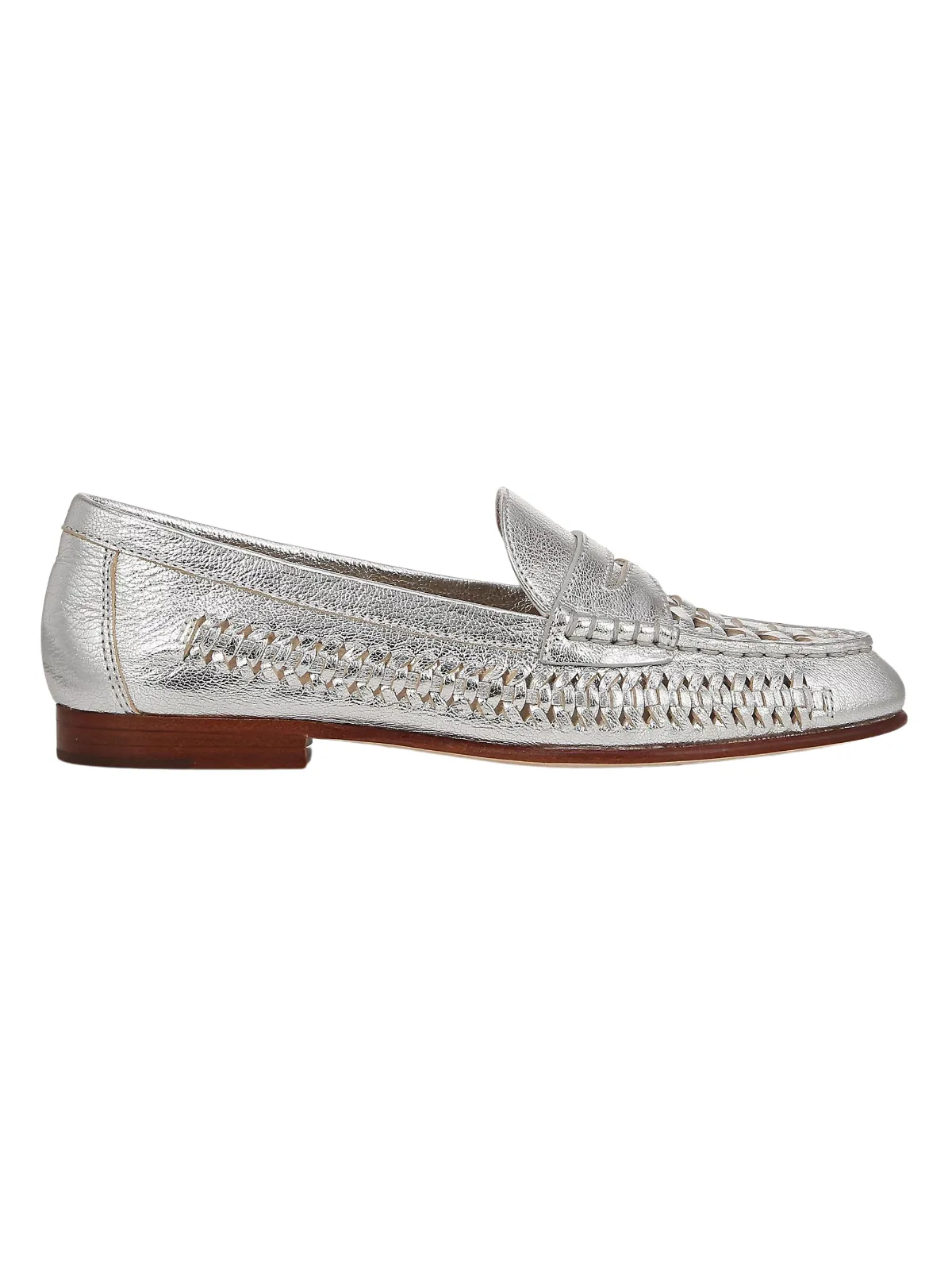 Silver Penny Woven Loafer