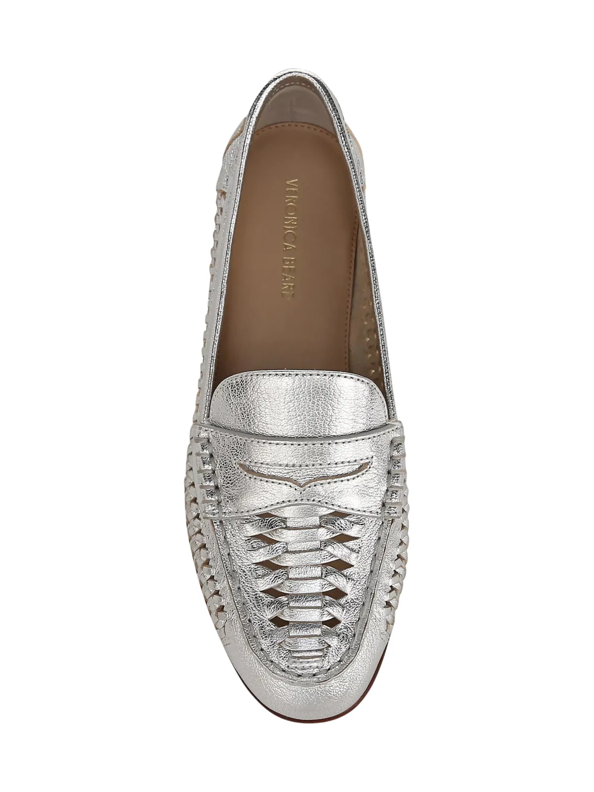 Silver Penny Woven Loafer
