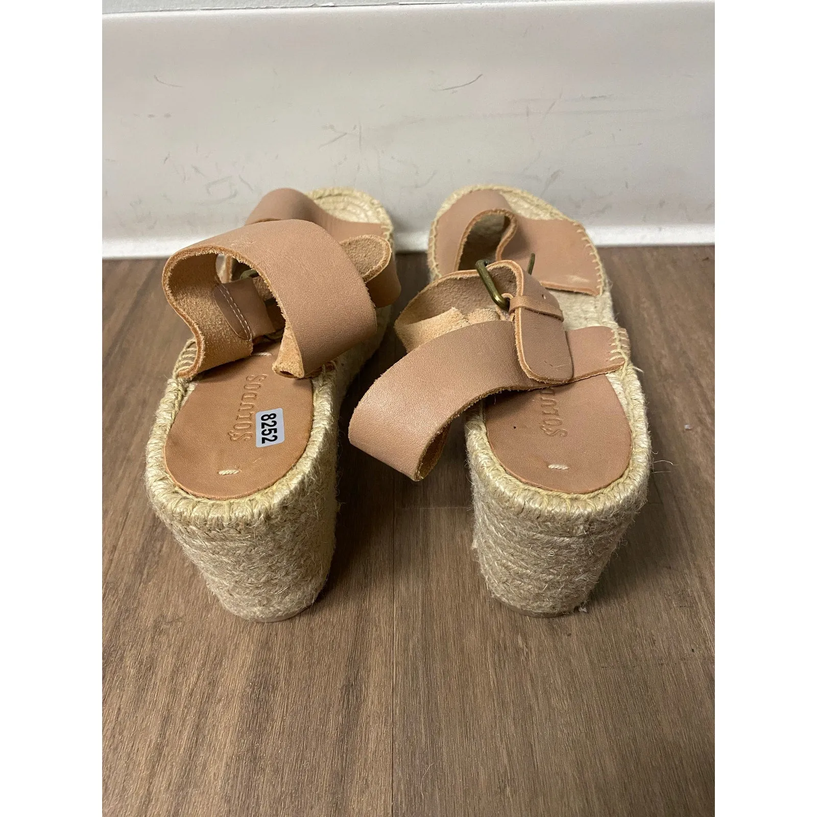 Soludos Nude Sandals Bucle Strap, Woven Soles Sz 9.5