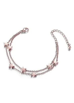 Stars Titanium Steel Double Layered Bracelet