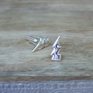 Sterling Silver Lightning Bolt Cufflinks