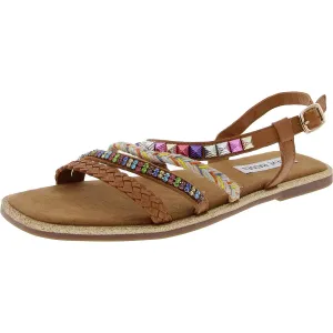 Steve Madden Womens Breezy Embellished Slingback Sandals