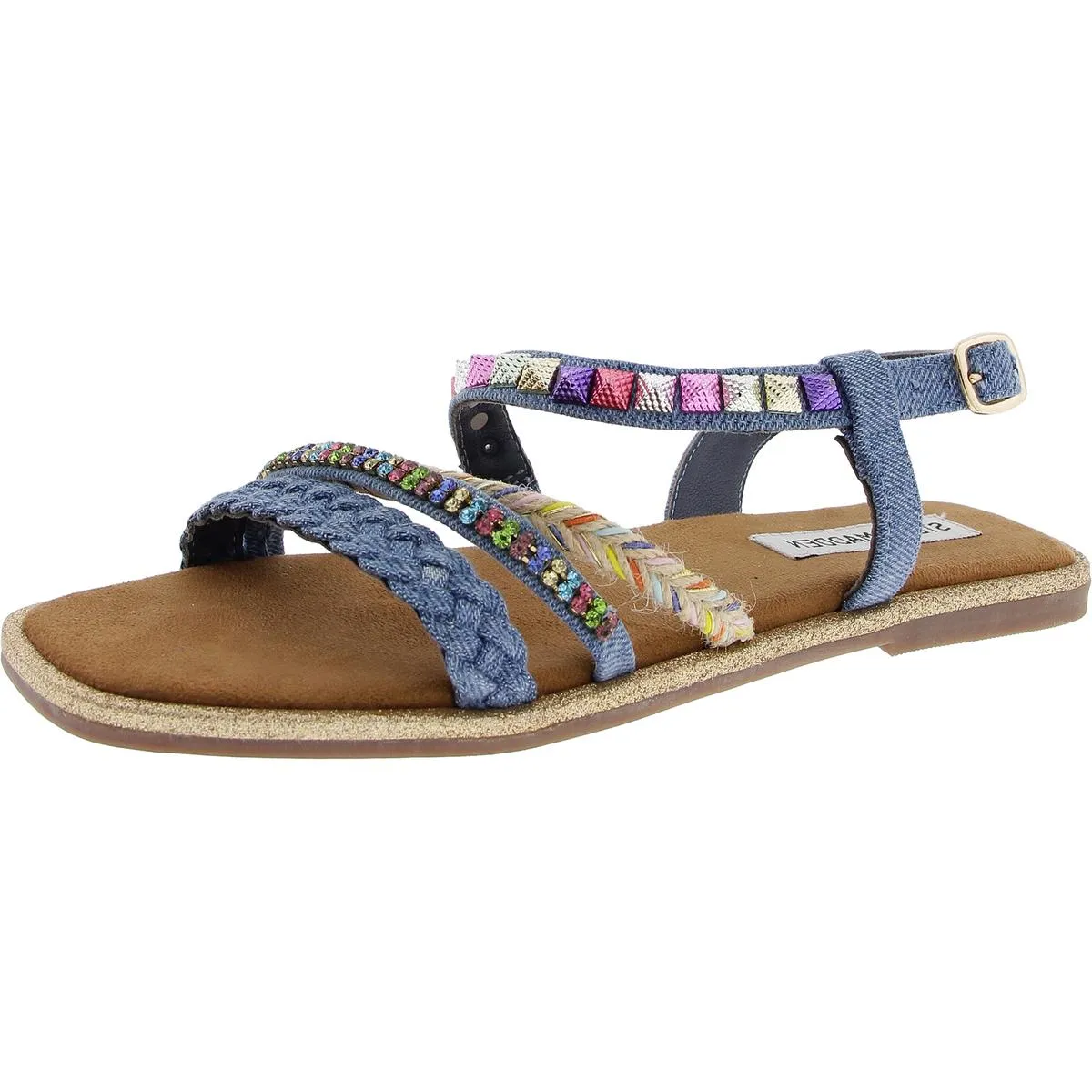 Steve Madden Womens Breezy Embellished Slingback Sandals