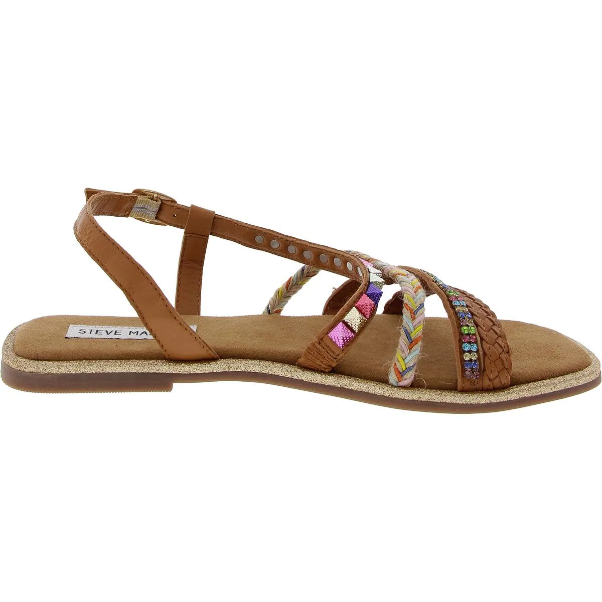 Steve Madden Womens Breezy Embellished Slingback Sandals
