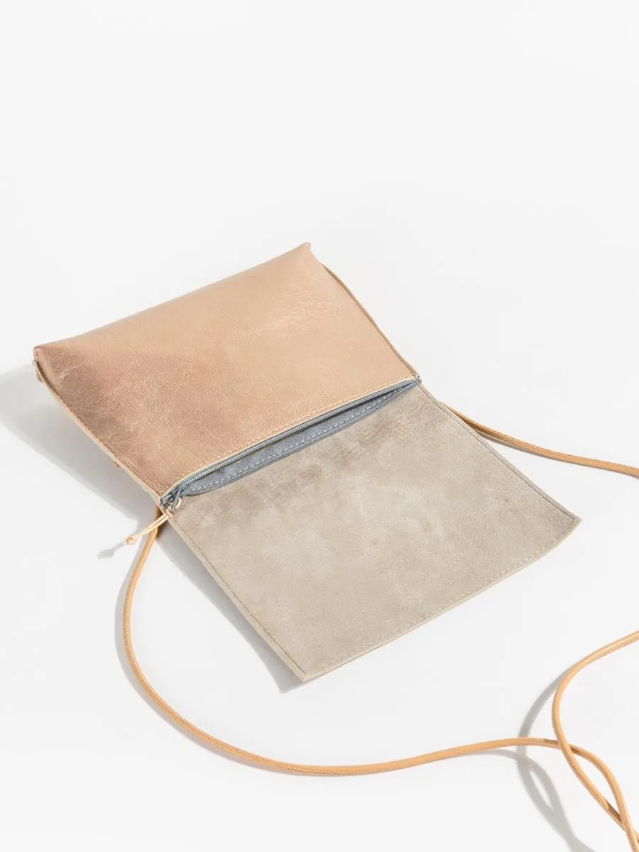 strappy foldover - rose gold