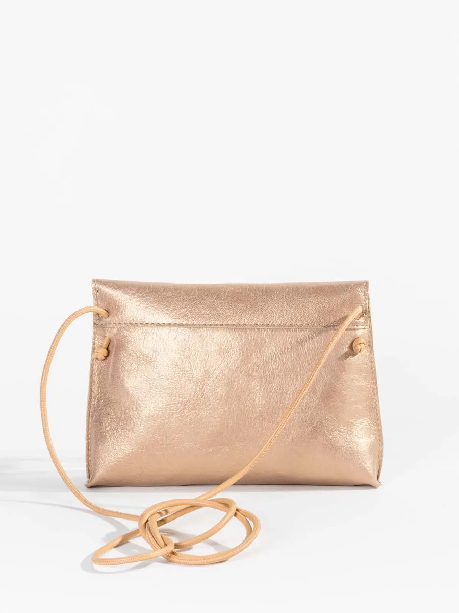 strappy foldover - rose gold