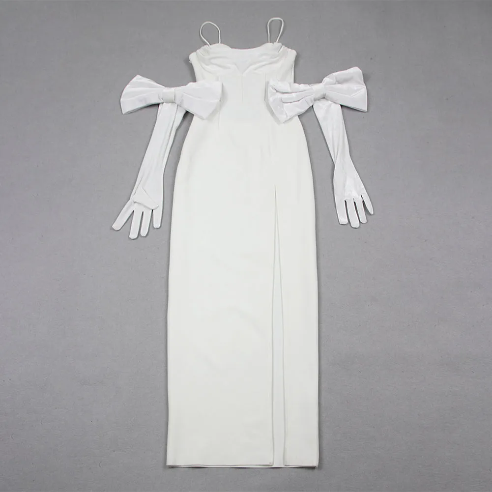 Strappy Sleeveless Drill Chain Maxi Bandage Dress HL9563