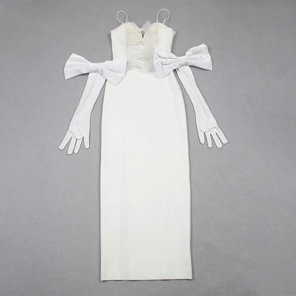 Strappy Sleeveless Drill Chain Maxi Bandage Dress HL9563