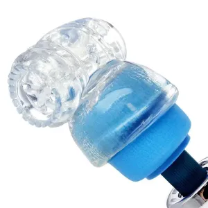 Stretchy Clear Textured Tube Wand Attachment for Him