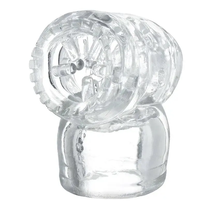 Stretchy Clear Textured Tube Wand Attachment for Him