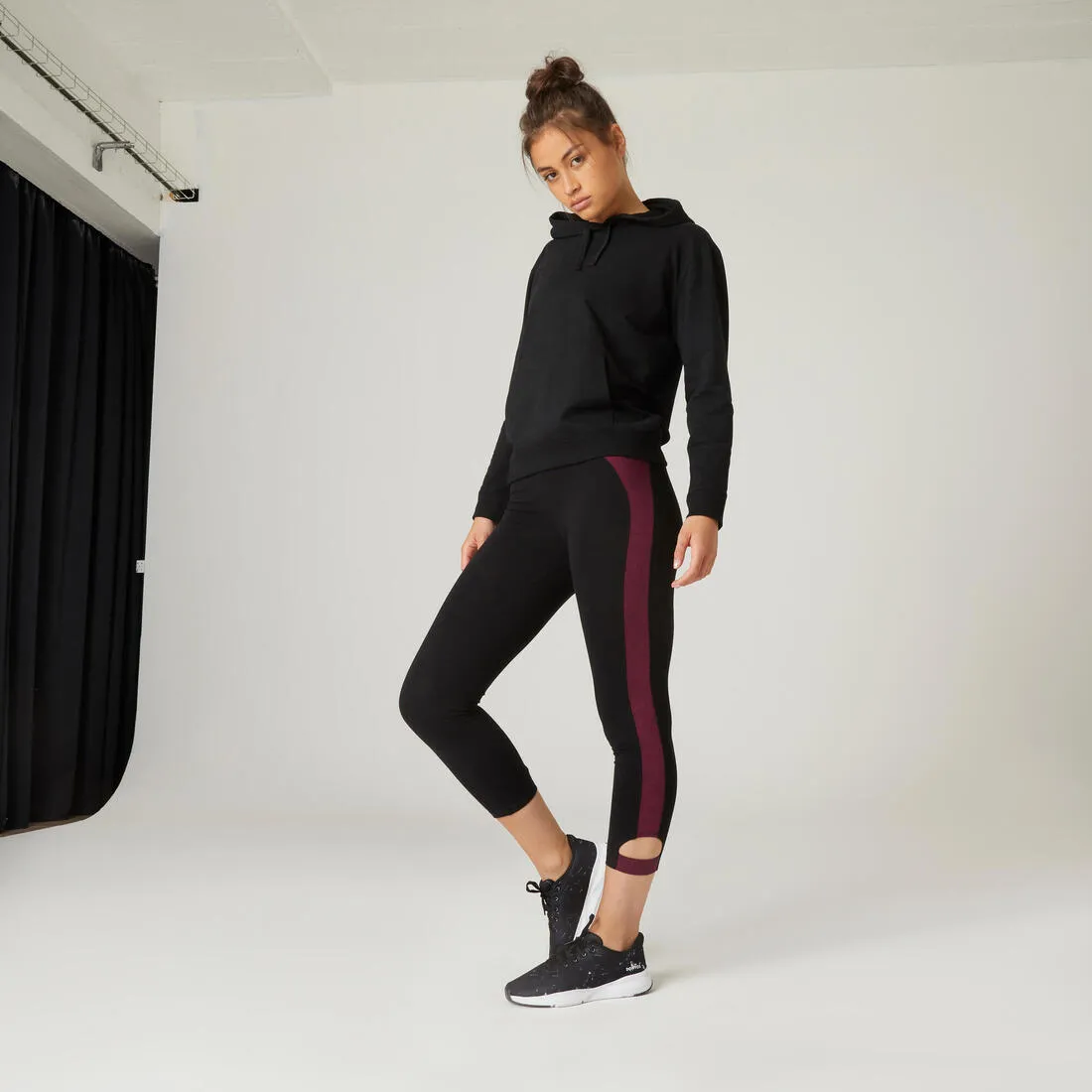 Stretchy Cotton Fitness 7/8 Leggings - Green Print