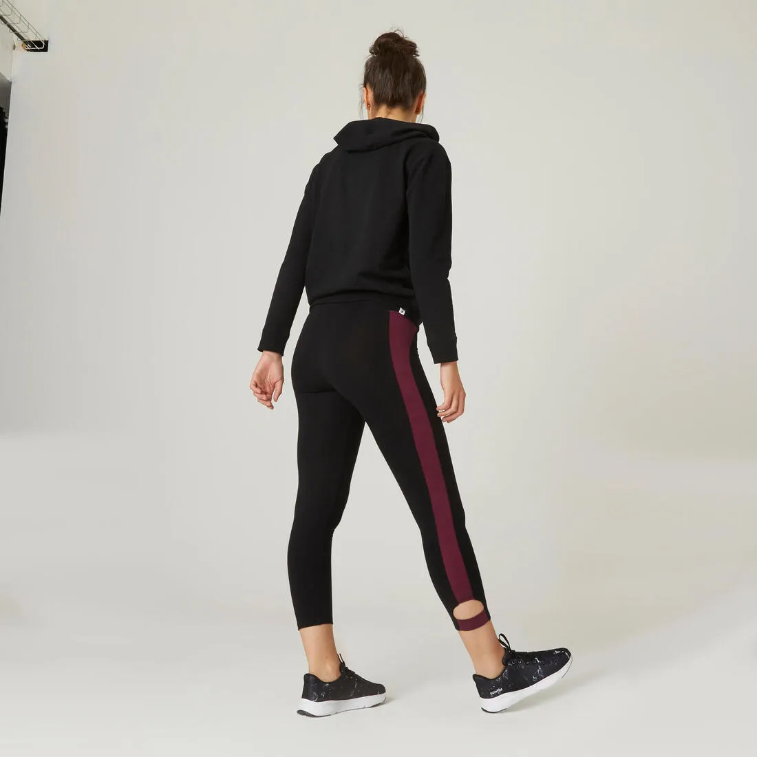 Stretchy Cotton Fitness 7/8 Leggings - Green Print