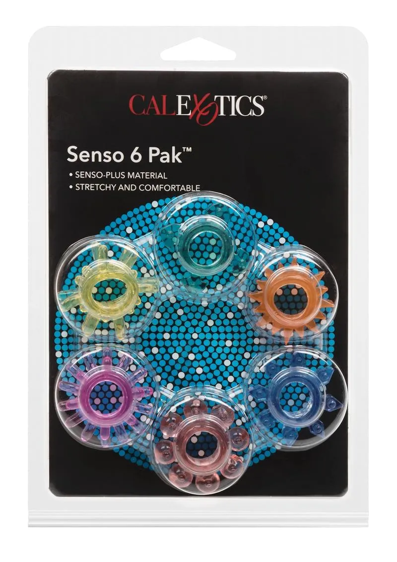 Stretchy Fun-Colors Penis Rings (6-Pack)