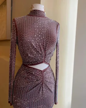 Studded Cutout Rouge Dress