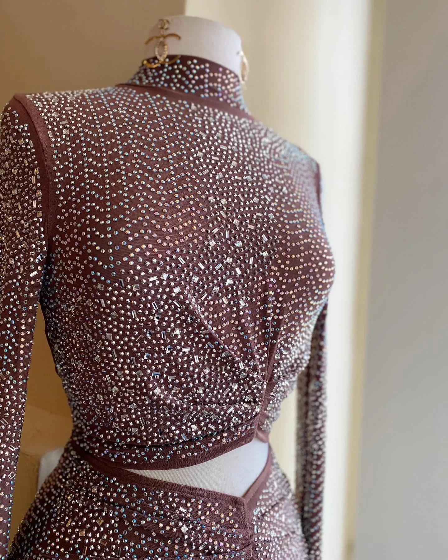 Studded Cutout Rouge Dress