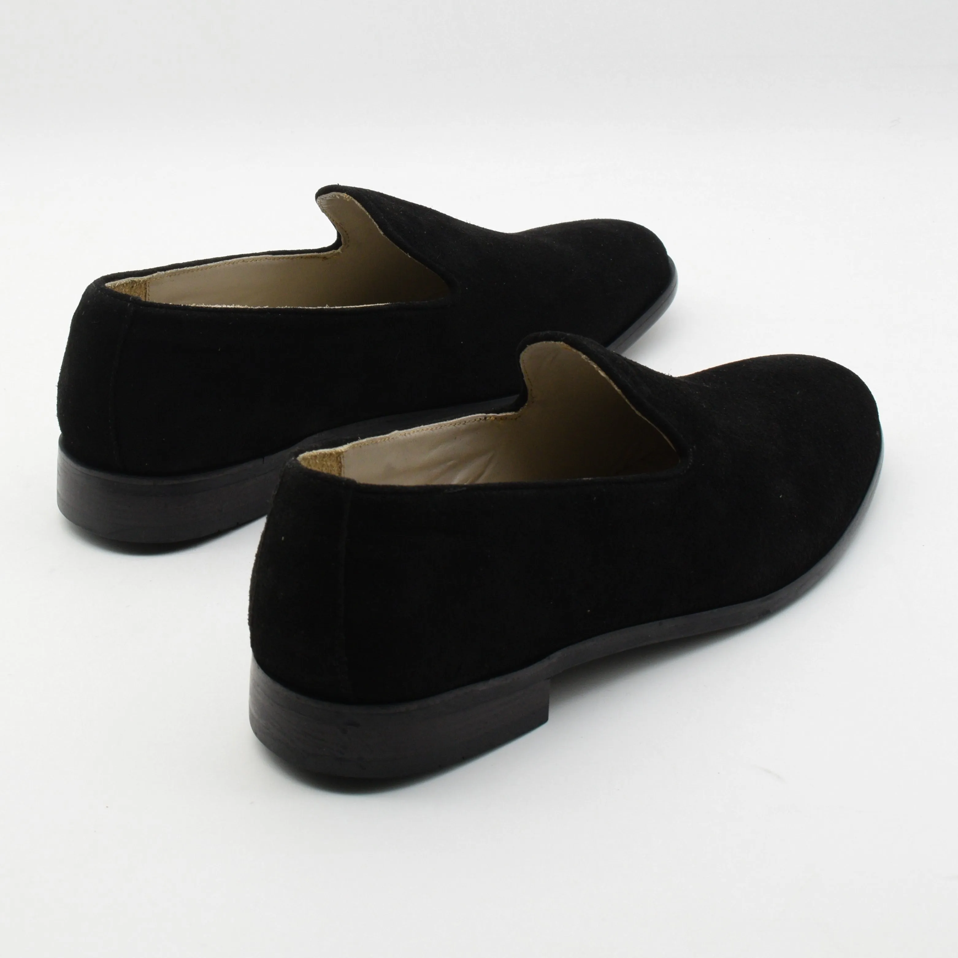 SUEDE VELVET LOAFERS - BLACK SOLE