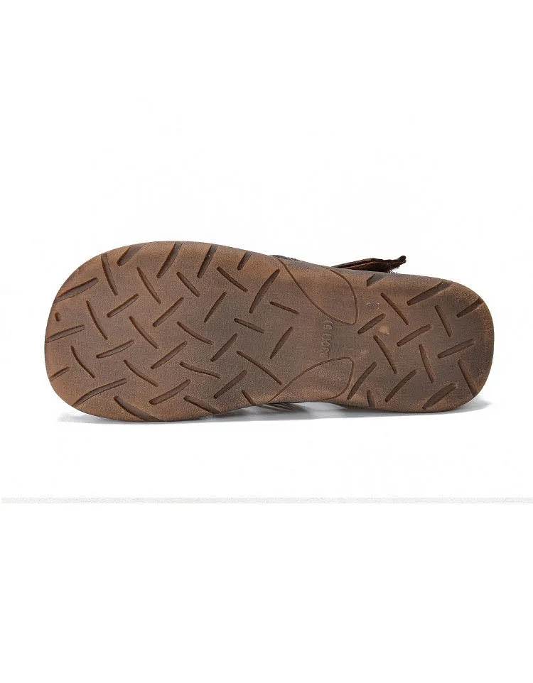 Summer Leather Woven Close Toe Fisherman Sandals