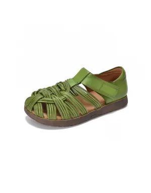 Summer Leather Woven Close Toe Fisherman Sandals