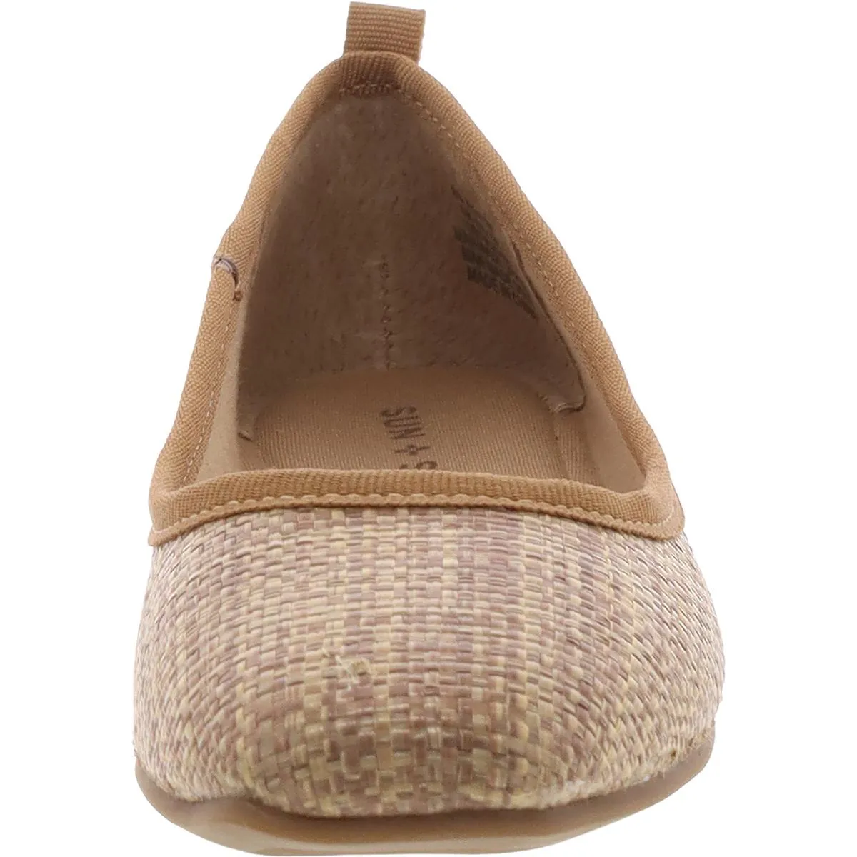 Sun   Stone Womens Avvery Solid Woven Ballet Flats