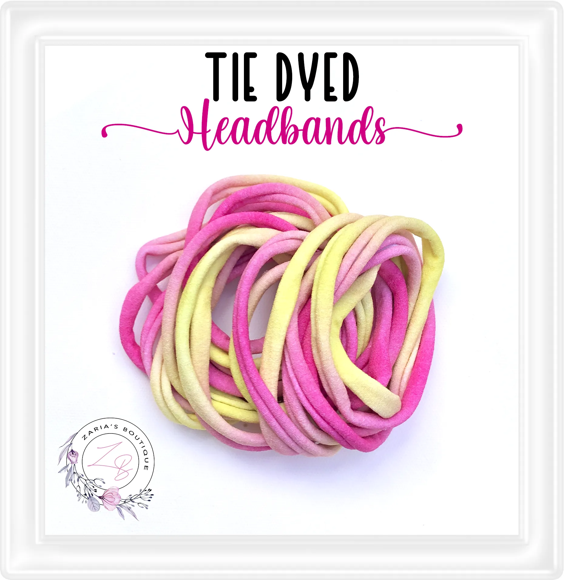 ⋅ Sunshine Tie Dye Stretchy Nylon Headbands ⋅ Pack of 5