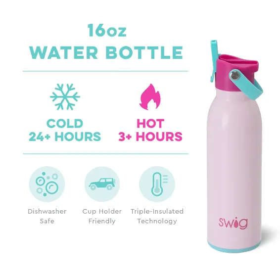 Swig Flip   Sip Bottle (16oz) - Cotton Candy