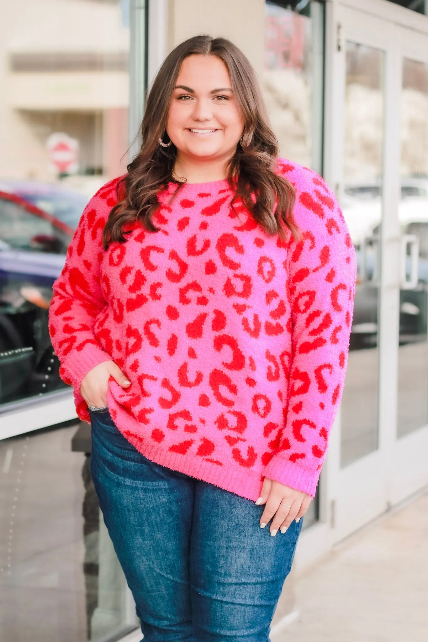 The Penelope Plush Sweater in Pink Punch