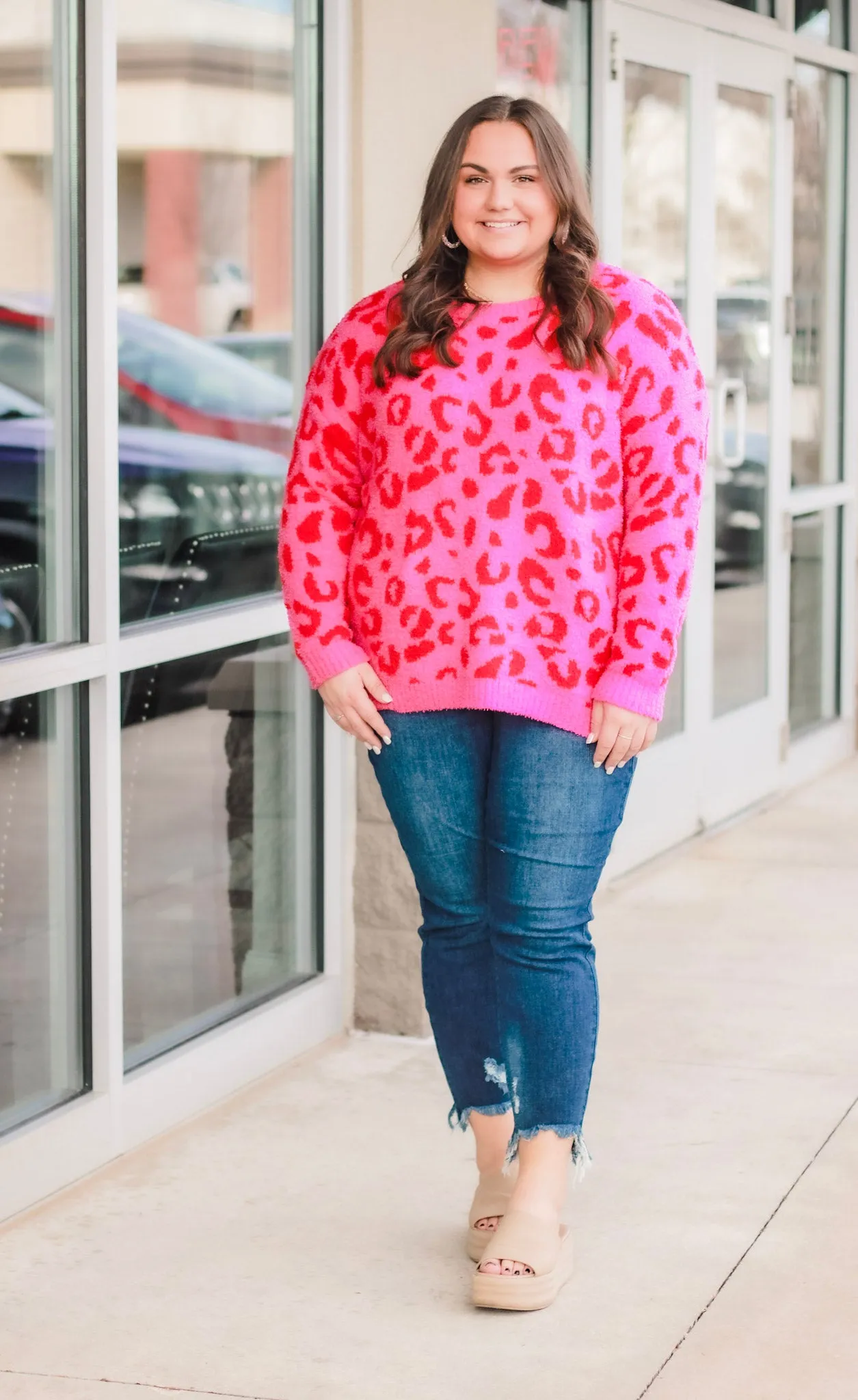 The Penelope Plush Sweater in Pink Punch