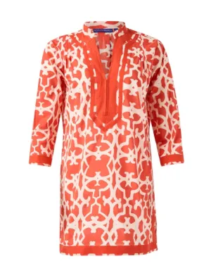 Tokyo Red Print Tunic Top