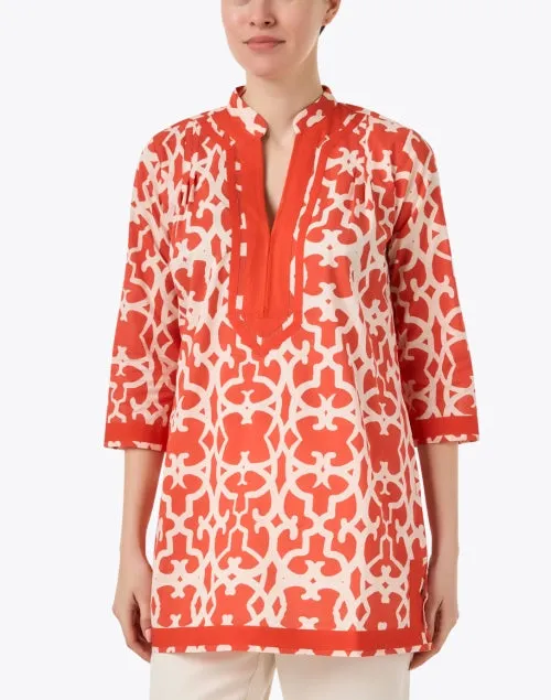 Tokyo Red Print Tunic Top