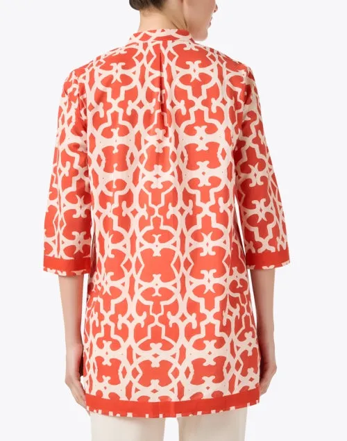 Tokyo Red Print Tunic Top