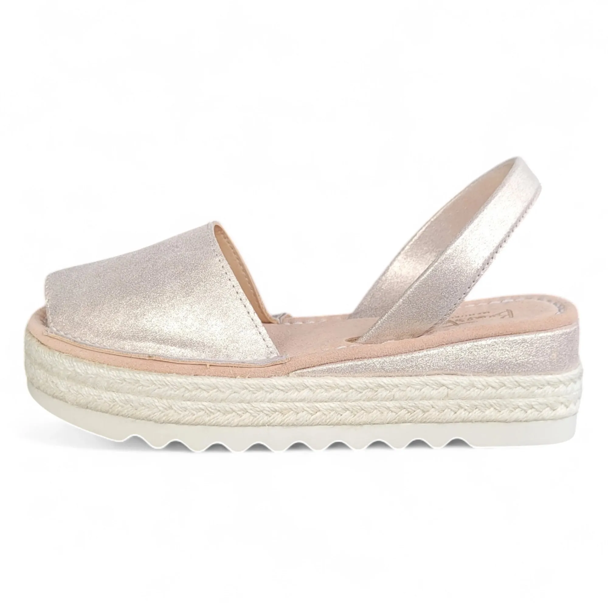Toni Gold Leather Avarca Platform Wedge
