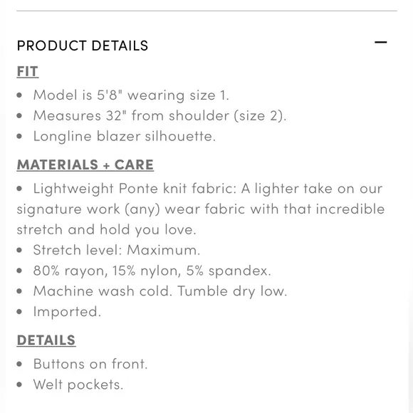 Torrid Long Line Stretchy Ponte Blazer 1X (16W))
