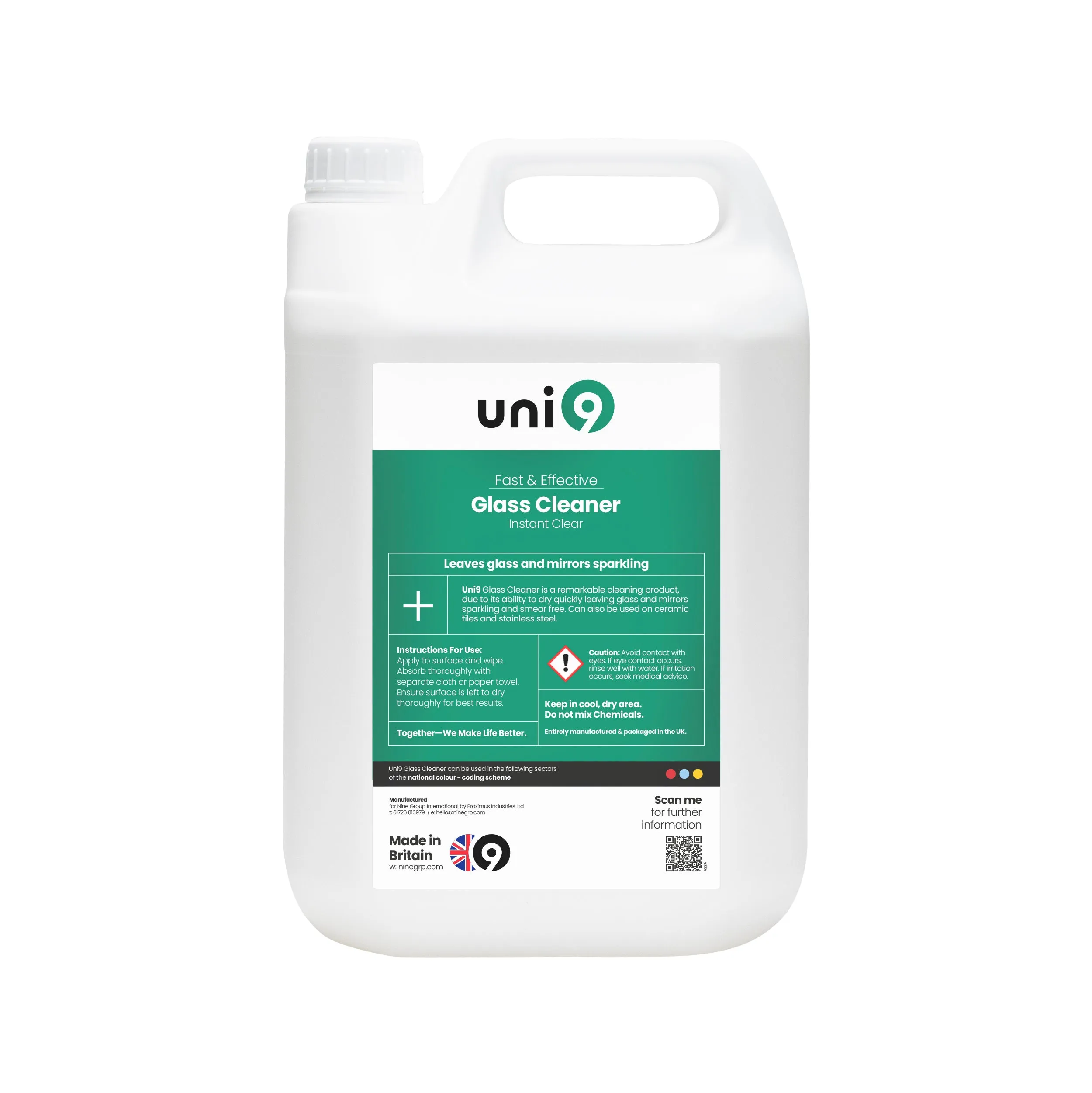 Uni9 Instant Clear Glass Cleaner - 1L