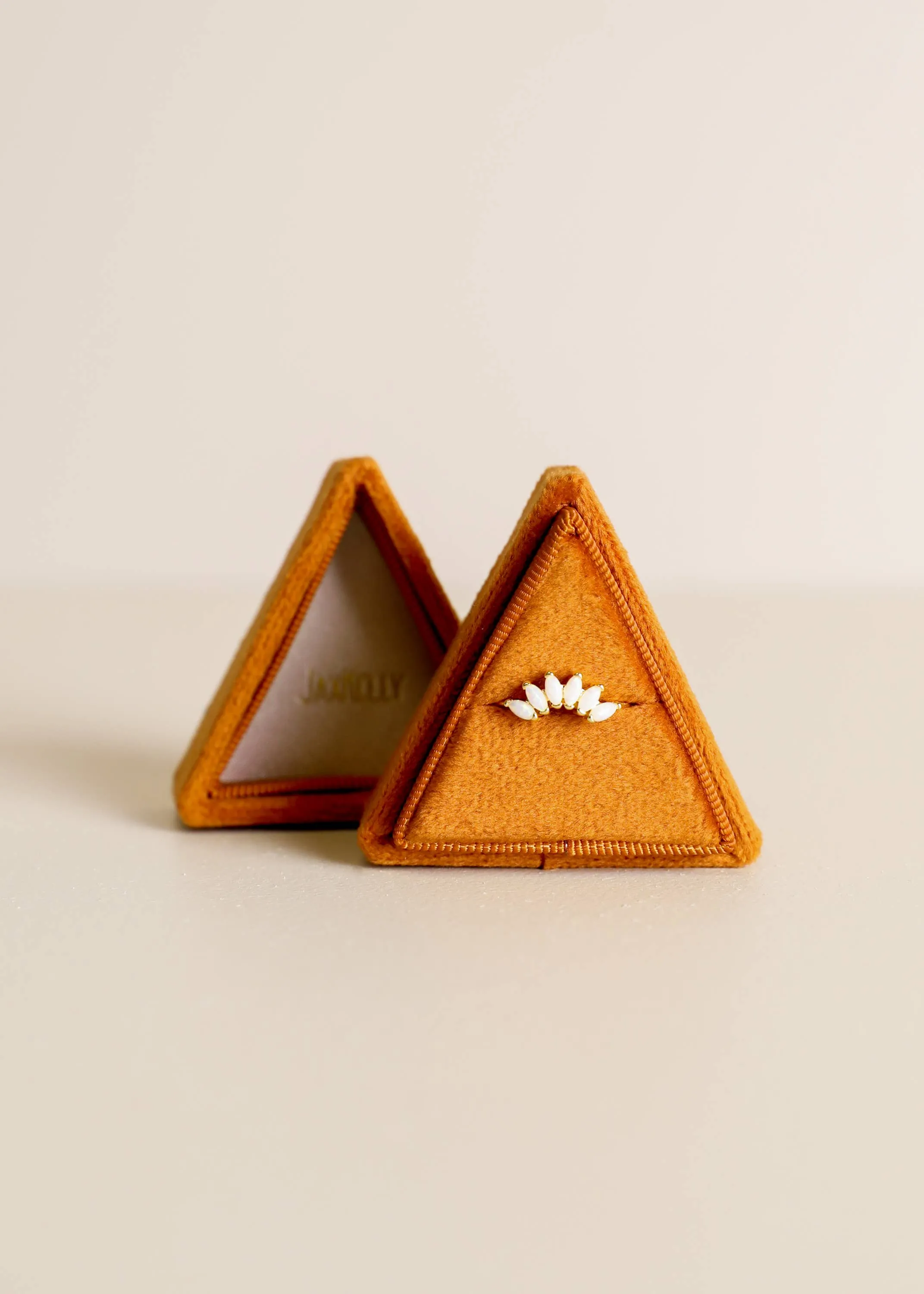 Velvet Jewelry Box - Triangle - Burnt Orange: Burnt Orange