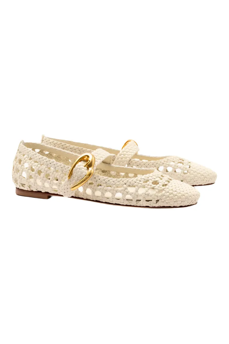 Verona Macrame Ballet Flat - Ivory