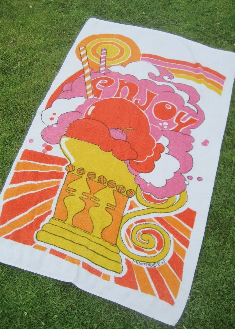 Vintage Enjoy Beach Towel