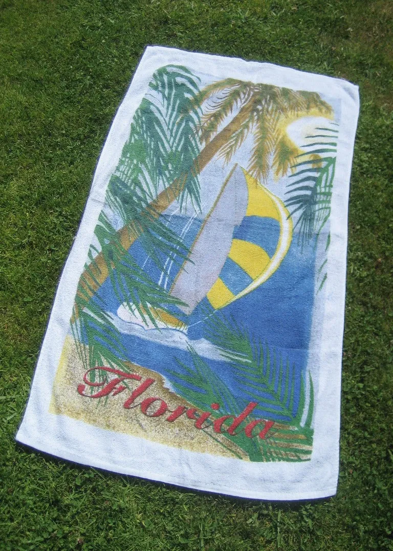 Vintage Sail Boat Beach Towel